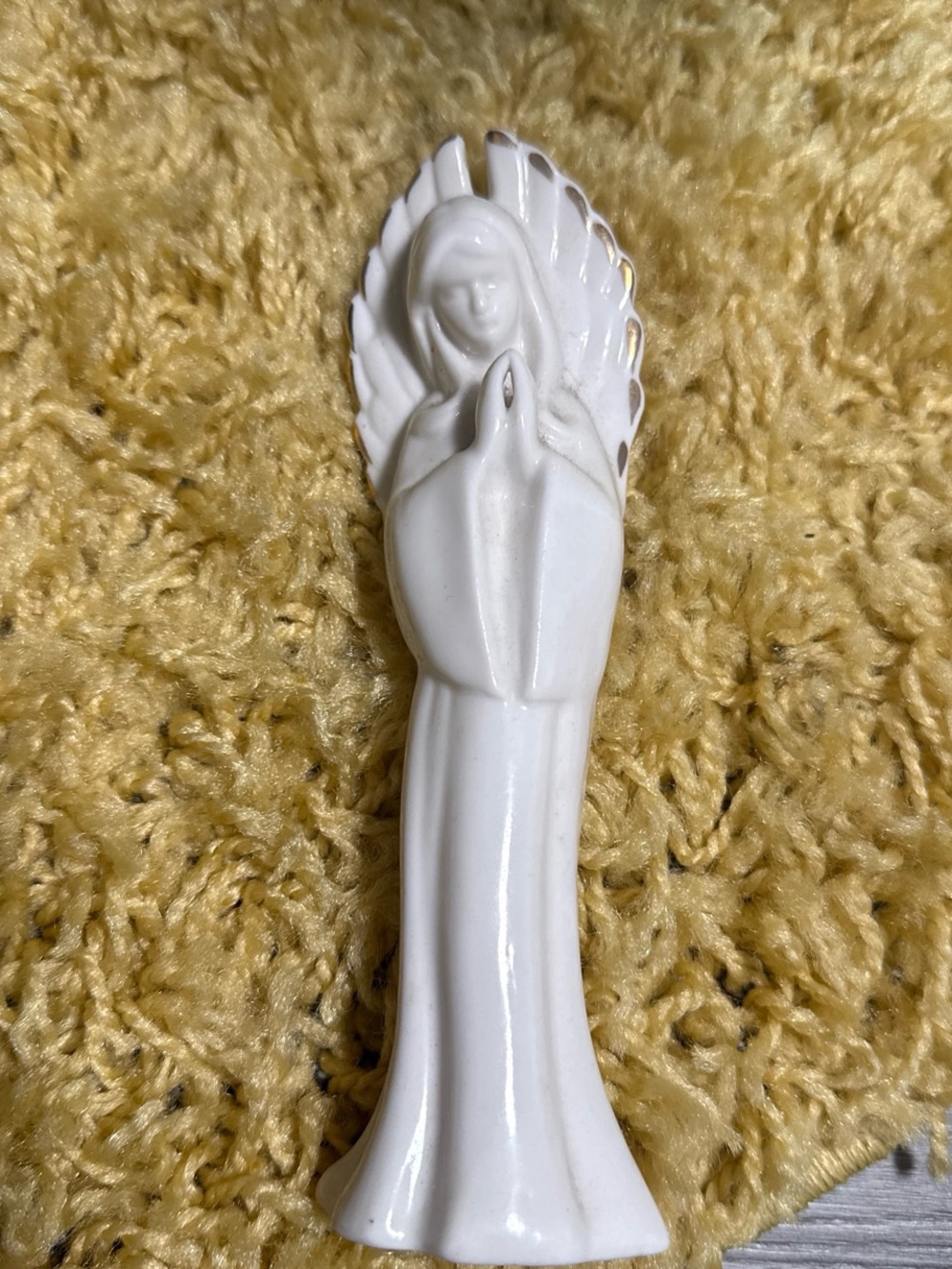 White Ceramic Angel Figurine - Praying Angel Home Accent VINTAGE
